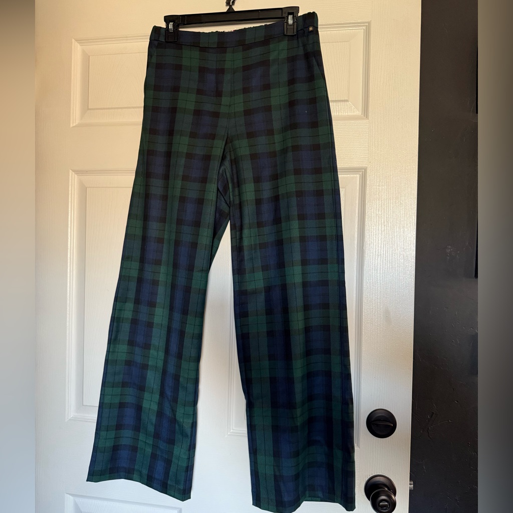 Tommy Hilfiger Dark Green And Navy Plaid Pants